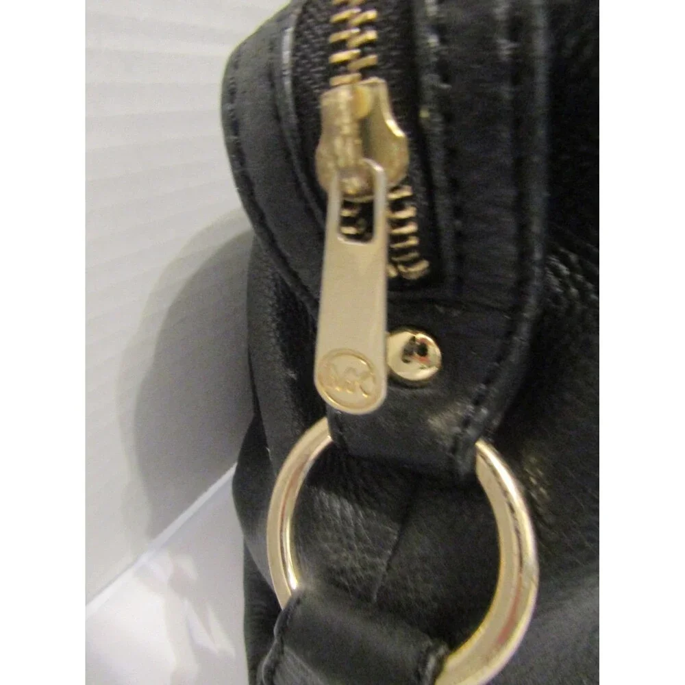 Michael Kors Satchel Bag Fulton Black Pebbled Leather Shoulder Bag Purse